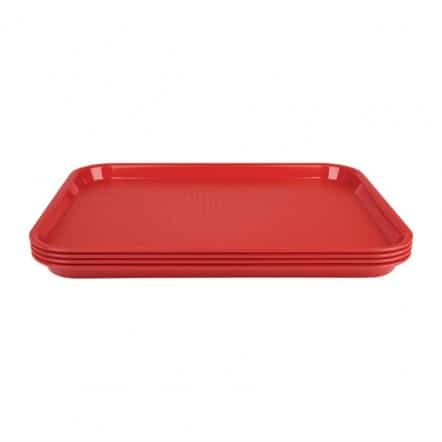 Plateau fast food en plastique Kristallon rouge