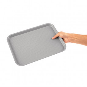 Plateau fast food en plastique Kristallon gris