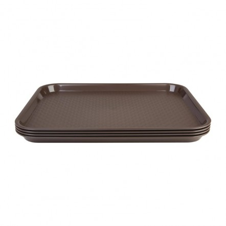 Plateau fast food en plastique Kristallon marron