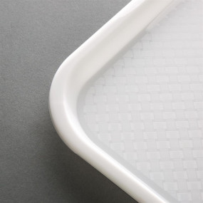 Plateau fast food en plastique Kristallon blanc 345 x 265mm