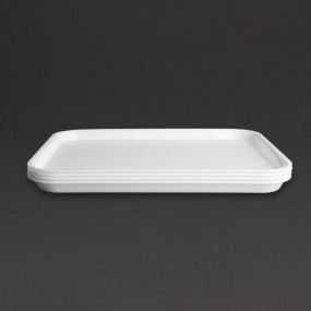 Plateau fast food en plastique Kristallon blanc 345 x 265mm