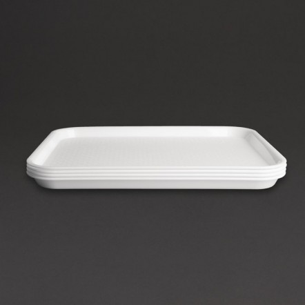 Plateau fast food en plastique Kristallon blanc 345 x 265mm