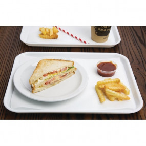 Plateau fast food en plastique Kristallon blanc 345 x 265mm