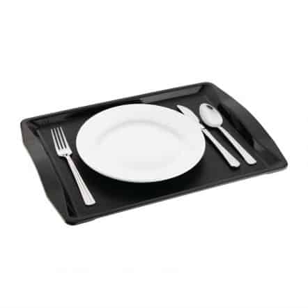 Plateau self-service avec poignées noir Kristallon 420mm