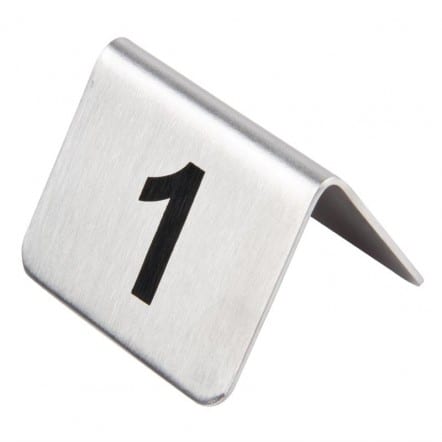 Lot de numéros de table en acier inoxydable Olympia 1-10
