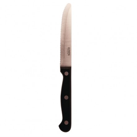 Couteaux à steak arrondis Olympia noirs (x12)