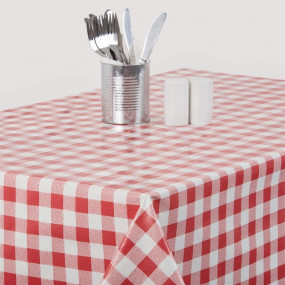 Nappe PVC à carreaux rouges 1370 x 2280mm
