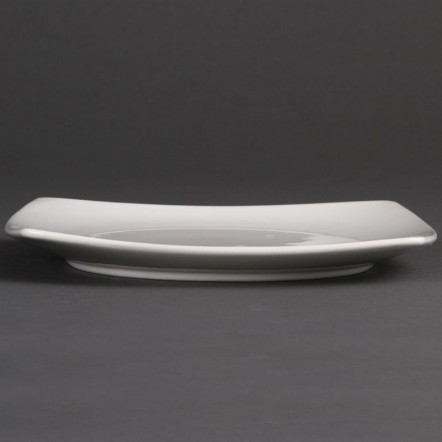 Assiettes carrées bords arrondis blanches Olympia 185mm