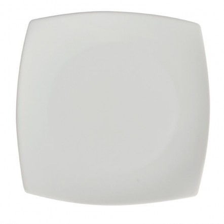 Assiettes carrées bords arrondis blanches Olympia 185mm