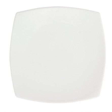 Assiettes carrées bords arrondis blanches Olympia 240mm