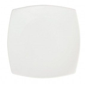 Assiettes carrées bords arrondis blanches Olympia 305mm
