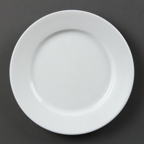 Assiettes à bord large blanches Olympia 202mm
