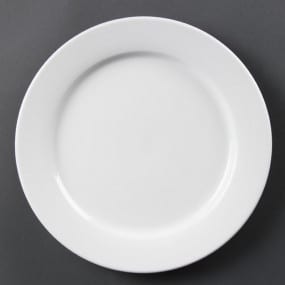 Assiettes à bord large blanches Olympia 280mm