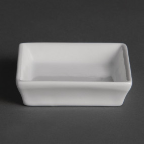 Mini plats carrés blancs Olympia 80mm