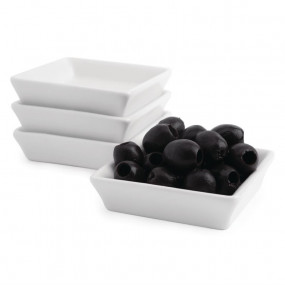 Mini plats carrés blancs Olympia 80mm