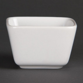 Minis plats carrés hauts blancs 75mm Olympia