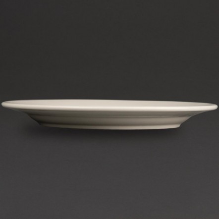 Assiettes à bord large Olympia Ivory 250mm