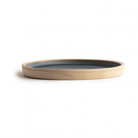 Assiettes plates bord droit granit bleu Olympia Canvas 18 cm