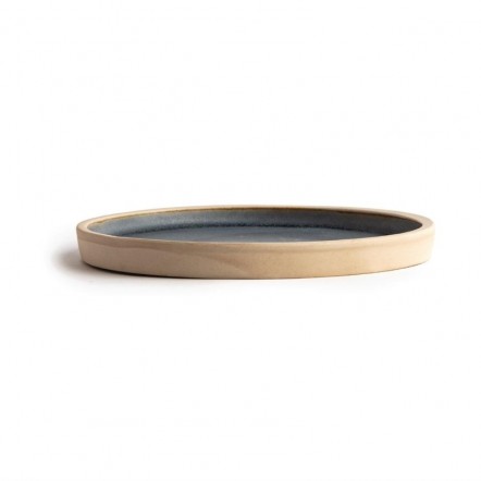 Assiettes plates bord droit granit bleu Olympia Canvas 18 cm