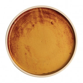 Assiettes plates bord droit terre de sienne Olympia Canvas 25 cm