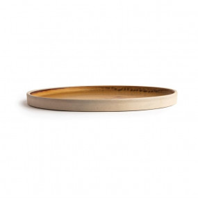 Assiettes plates bord droit terre de sienne Olympia Canvas 25 cm
