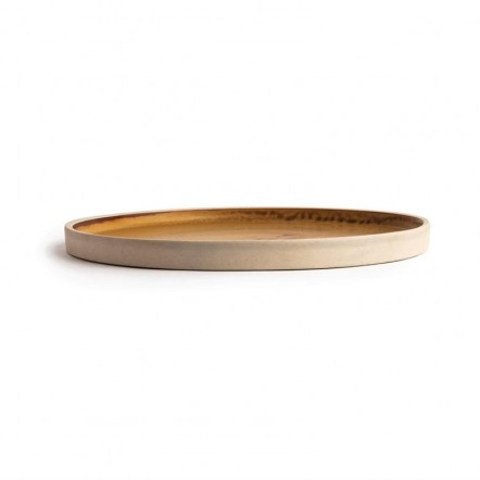 Assiettes plates bord droit terre de sienne Olympia Canvas 25 cm