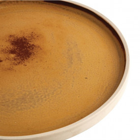 Assiettes plates bord droit terre de sienne Olympia Canvas 25 cm