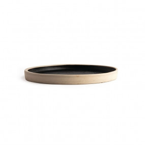 Assiettes plates bord droit noir mat Olympia Canvas 18 cm