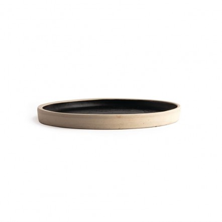 Assiettes plates bord droit noir mat Olympia Canvas 18 cm