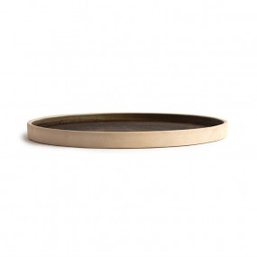 Assiettes plates bord droit vert bronze Olympia Canvas 25 cm