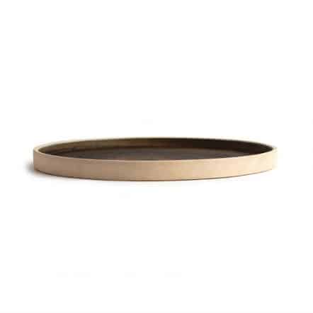 Assiettes plates bord droit vert bronze Olympia Canvas 25 cm