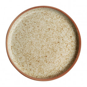 Assiettes plates bord droit beige moucheté Olympia Canvas 18 cm
