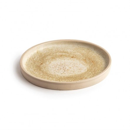 Assiettes plates bord droit beige moucheté Olympia Canvas 18 cm
