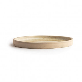 Assiettes plates bord droit beige moucheté Olympia Canvas 18 cm