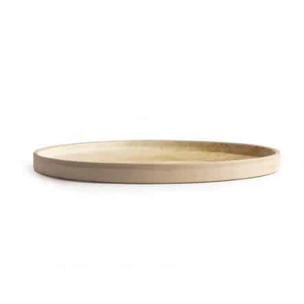 Assiettes plates bord droit beige moucheté Olympia Canvas 25 cm