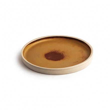 Assiettes plates bord droit terre de sienne Olympia Canvas 18 cm