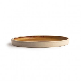 Assiettes plates bord droit terre de sienne Olympia Canvas 18 cm