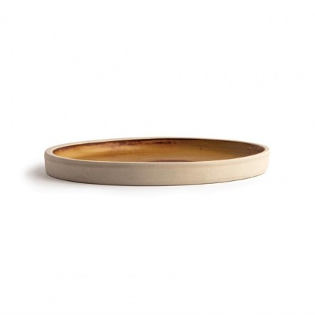 Assiettes plates bord droit terre de sienne Olympia Canvas 18 cm