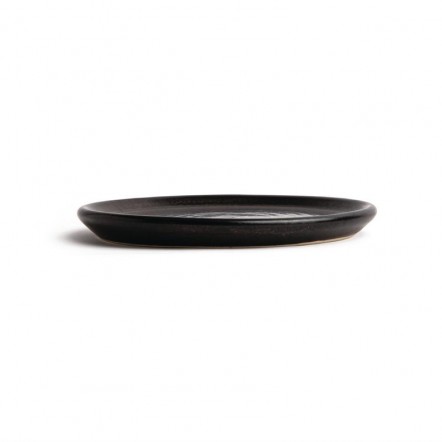 Assiettes plates noir mat Olympia Canvas 18 cm