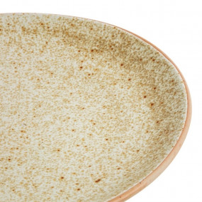Assiettes coupes beige moucheté Olympia Canvas 27 cm