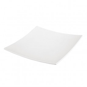 Assiette carrée incurvée Kristallon mélamine blanche 300mm