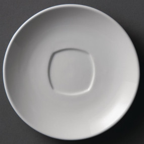 Soucoupe pour tasse carrée arrondie blanche Olympia