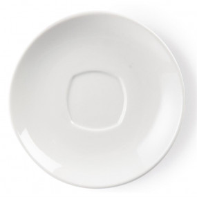 Soucoupe pour tasse carrée arrondie blanche Olympia
