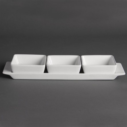 Plat à tapas avec 3 raviers Olympia