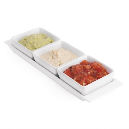Plat à tapas avec 3 raviers Olympia