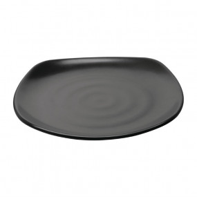Assiettes plate noire en mélamine Fusion Kristallon 25 cm (x6)