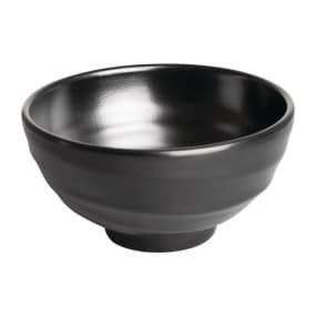 Bols à soupe ou riz noir en mélamine Fusion Kristallon 11,4 cm (x6)