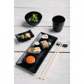 Bols à soupe ou riz noir en mélamine Fusion Kristallon 11,4 cm (x6)