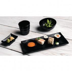 Bols à soupe ou riz noir en mélamine Fusion Kristallon 11,4 cm (x6)