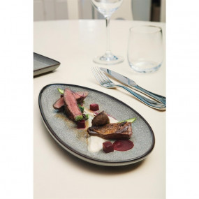 Assiettes feuille Olympia Mineral 255mm